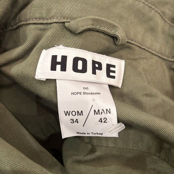 HOPE Banda Jacket Utility Field Button Front Cotton Twill Green Womens XS - Picture 6 of 6